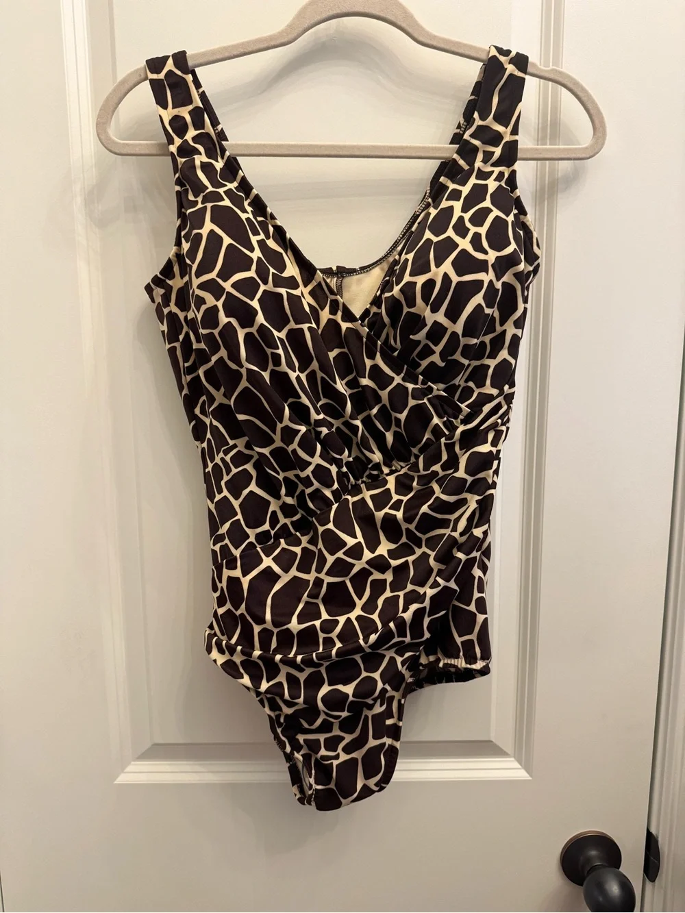 Miraclesuit Oceanus One Piece Swimsuit In Giraffe Brown 18W New